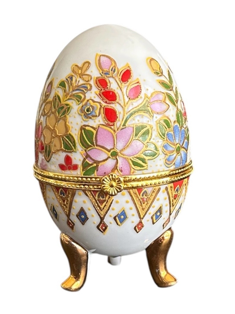 Vintage Porcelain Egg Trinket Box